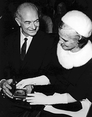 with Ava after receiving Nobel Peace Prize in 1958