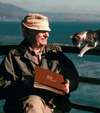 Pauling with his Cat in Big Sur