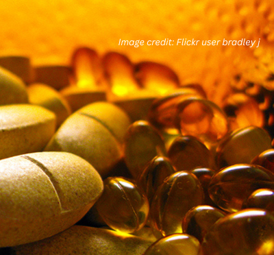 an array of multivitamin supplement pills