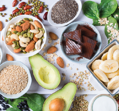 magnesium-rich foods like spinach, avocado, and whole grains