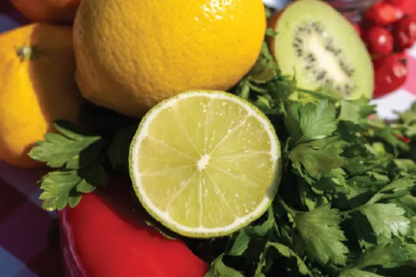 an array of vitamin C-rich foods